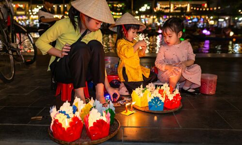 Hoi An Lanterns and Kids